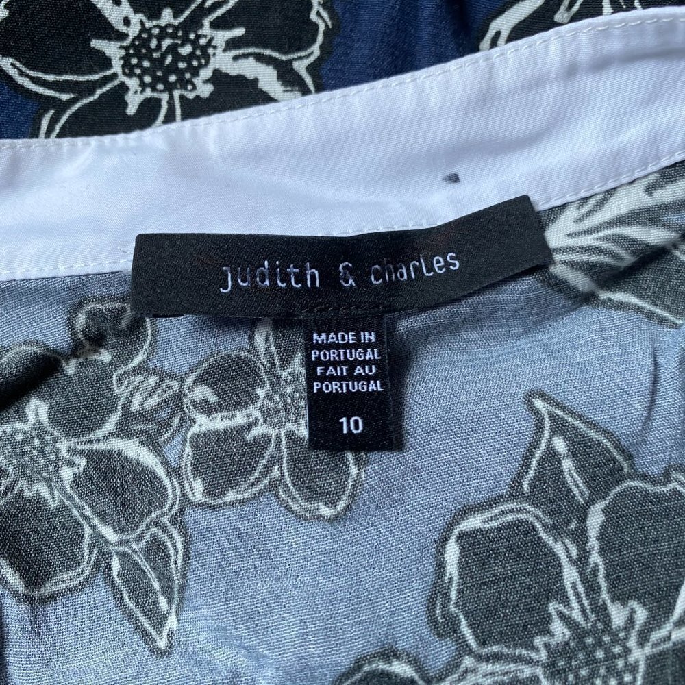 Judith & Charles Women belted floral print Dress BNWOT button down - Picture 7 of 9